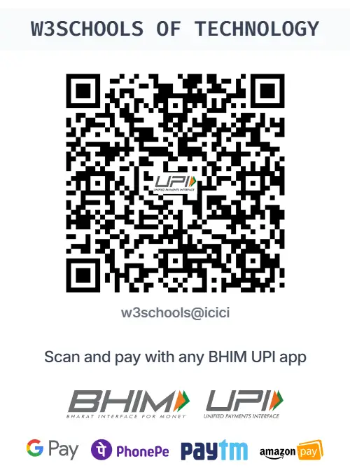 Support W3schools - Scan to Pay