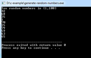 C Program To Generate Random Numbers