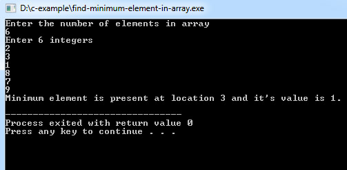 minimum-array-c