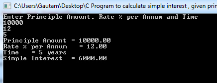 C-Program-to-calculate-simple-interest-,-given-principle,-rate-of-interest-and-time