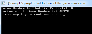 cplusplus-find-factorial-of-the-given-number