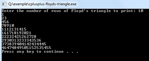 cplusplus-floyds-triangle