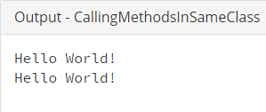 CallingMethodsInSameClass