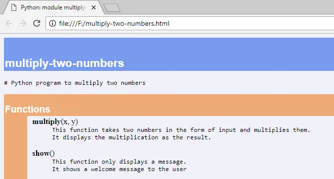 multiply two numbers html file screen